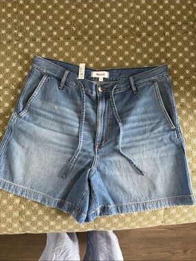 Madewell Light Blue Denim Drawstring Shorts